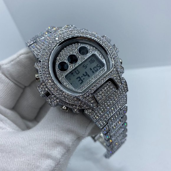 Luxury Chronograph Digital Led Diamond Waterproof Watch - Picture 2 of 5